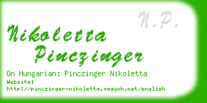 nikoletta pinczinger business card